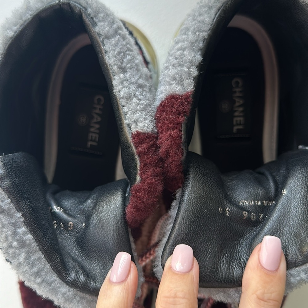 Chanel Shearling Hightop Sneakers - Picture 8 of 14